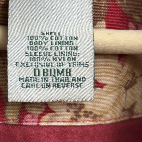 Vintage L.L. Bean Floral Chore Barn Coat Size 2x Corduroy Trim Button Up - Picture 6 of 8